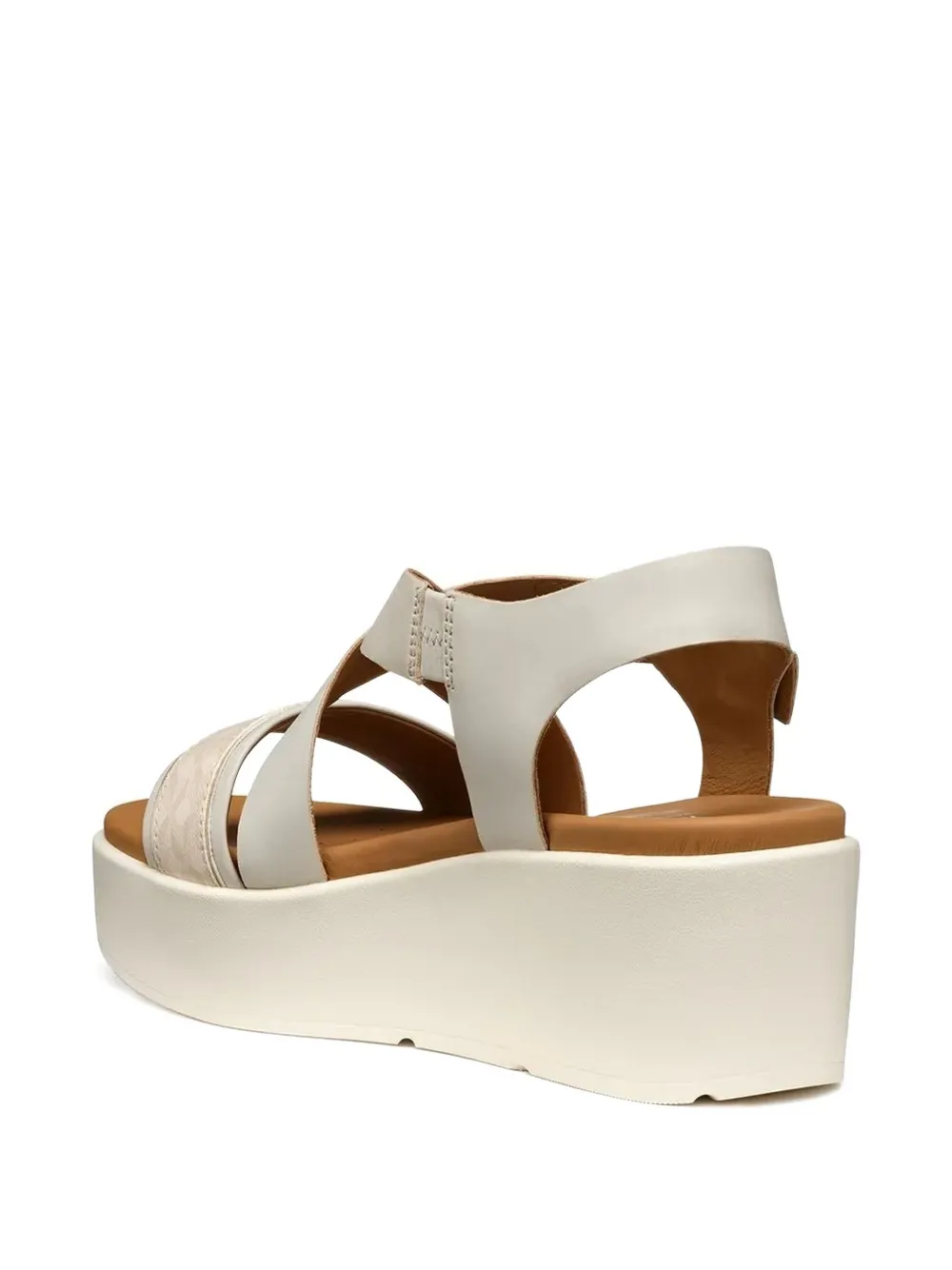 Geox 60 mm sandalen met gespsluiting en plateauzool Beige