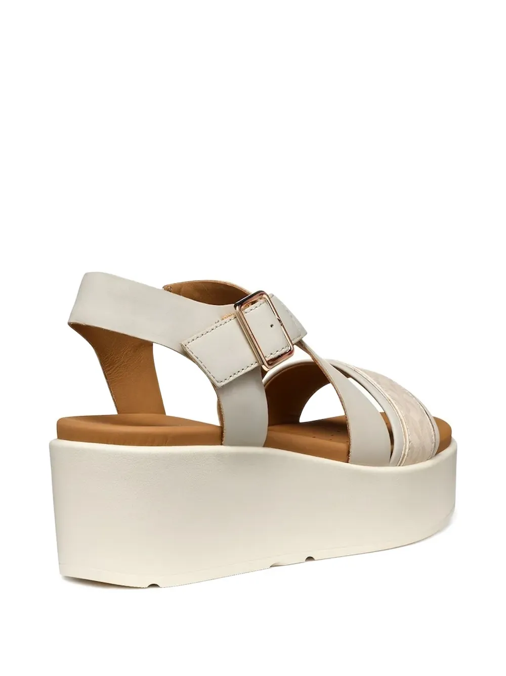 Geox 60 mm sandalen met gespsluiting en plateauzool Beige
