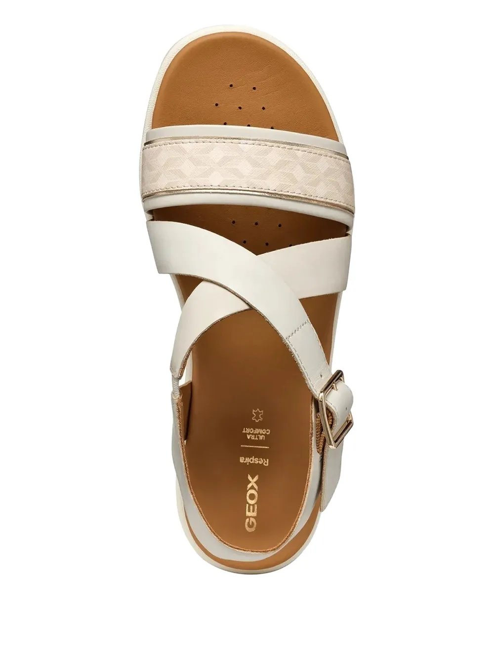 Geox 60 mm sandalen met gespsluiting en plateauzool Beige