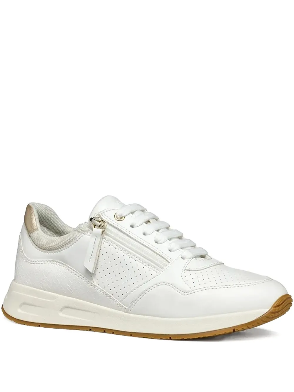 Geox Bulmya zip-detail perforated sneakers White