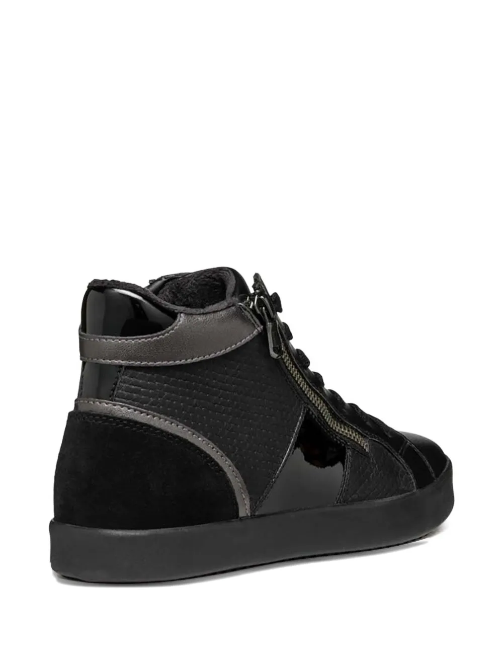 Geox zip-fastening leather sneakers Black