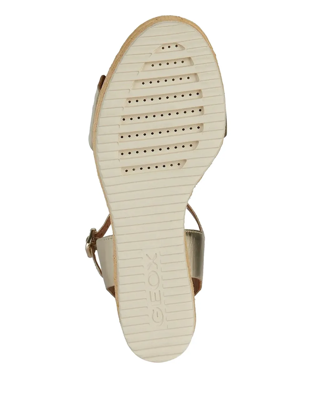 Geox 75 mm Ponza sandalen met enkelbandje uitgesneden details en sleehak Goud