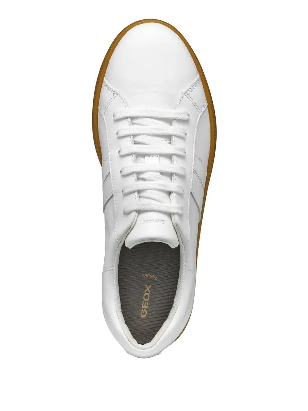 Geox Meleda Leather Lace-up Sneakers In White