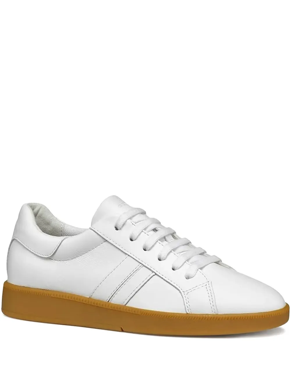 Geox Meleda leather lace-up sneakers White
