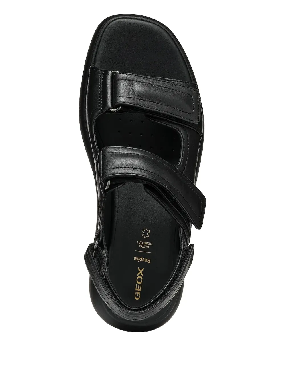 Geox double-strap platform sandals Black