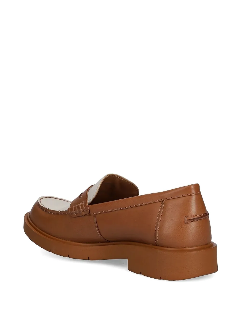 Geox Two-tone Leather Loafers In Brown