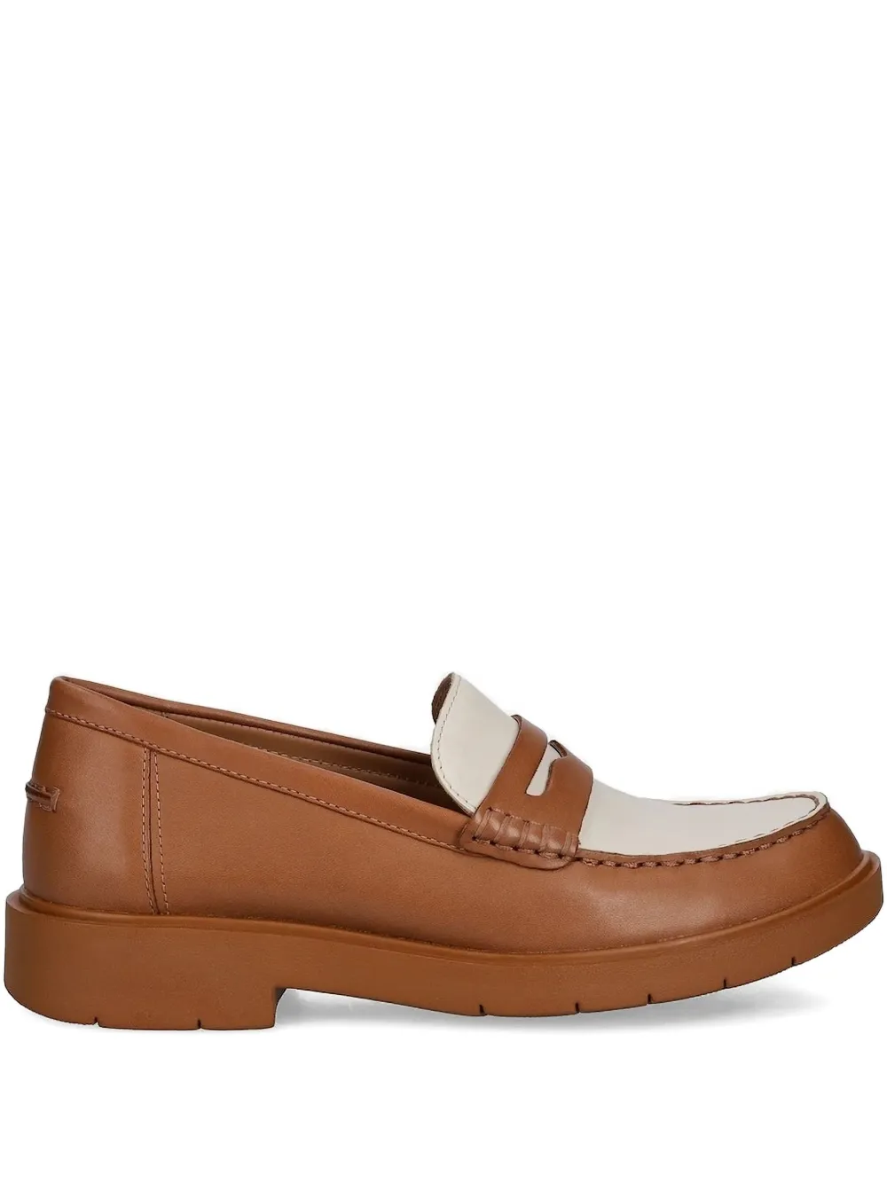 Geox two-tone leather loafers Brown