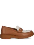 Geox two-tone leather loafers - Brown