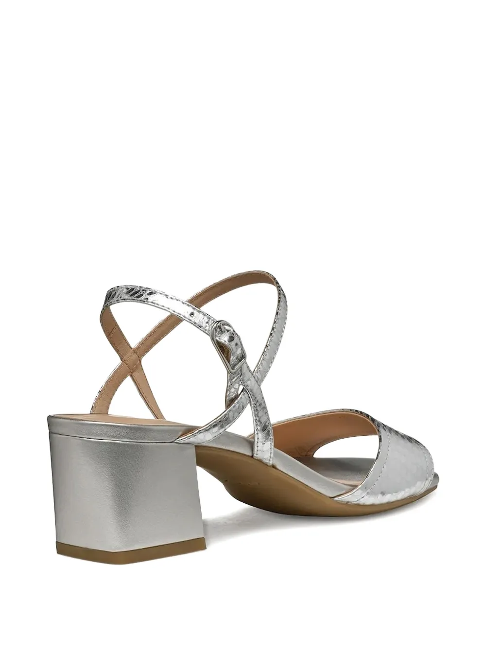 Geox 50mm Eraklia Snakeskin-effect Block-heel Pumps In Gray