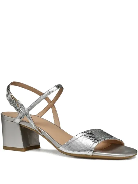 Geox 50mm Eraklia snakeskin-effect block-heel pumps