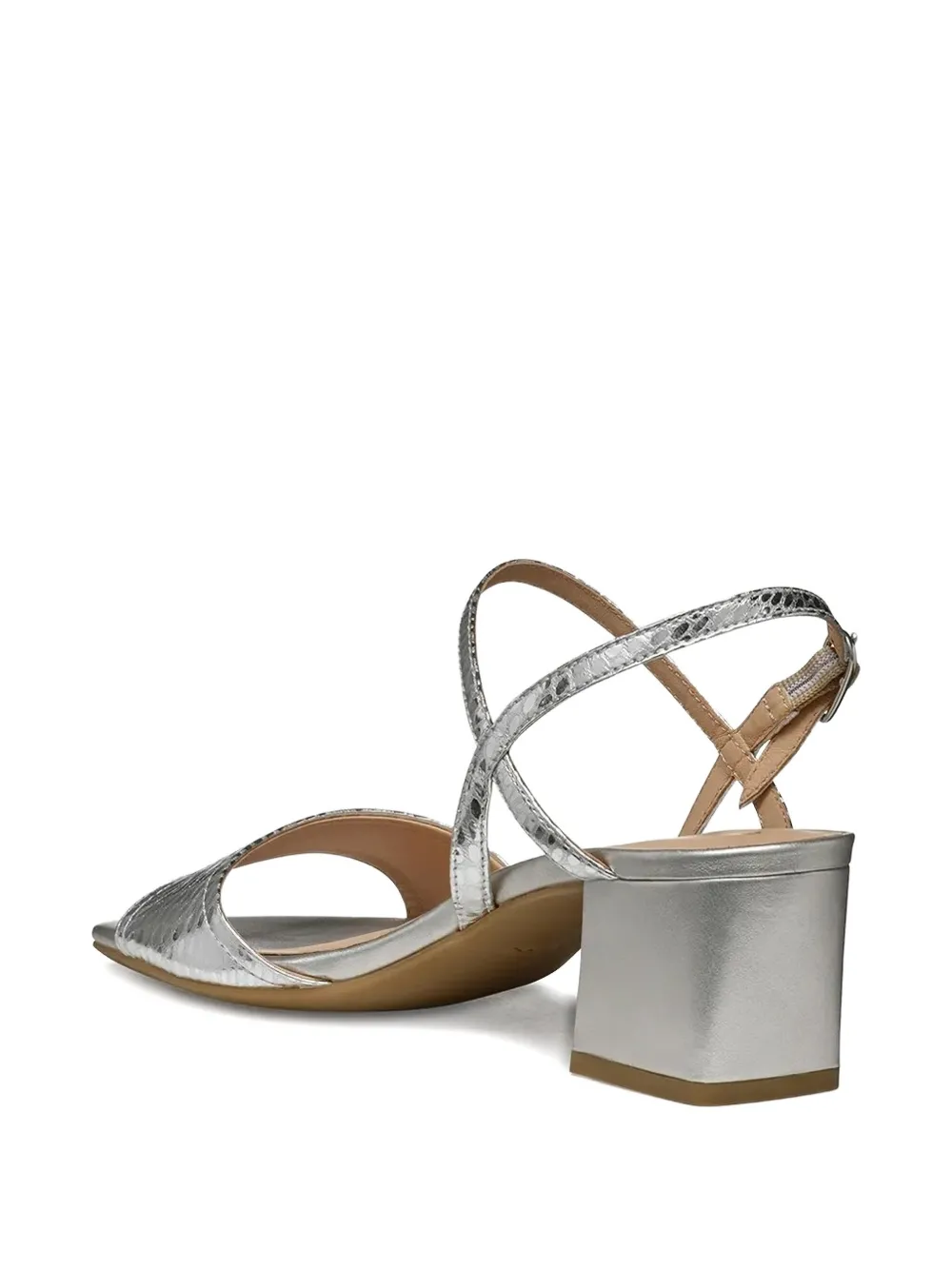 Geox 50mm Eraklia Snakeskin-effect Block-heel Pumps In Gray