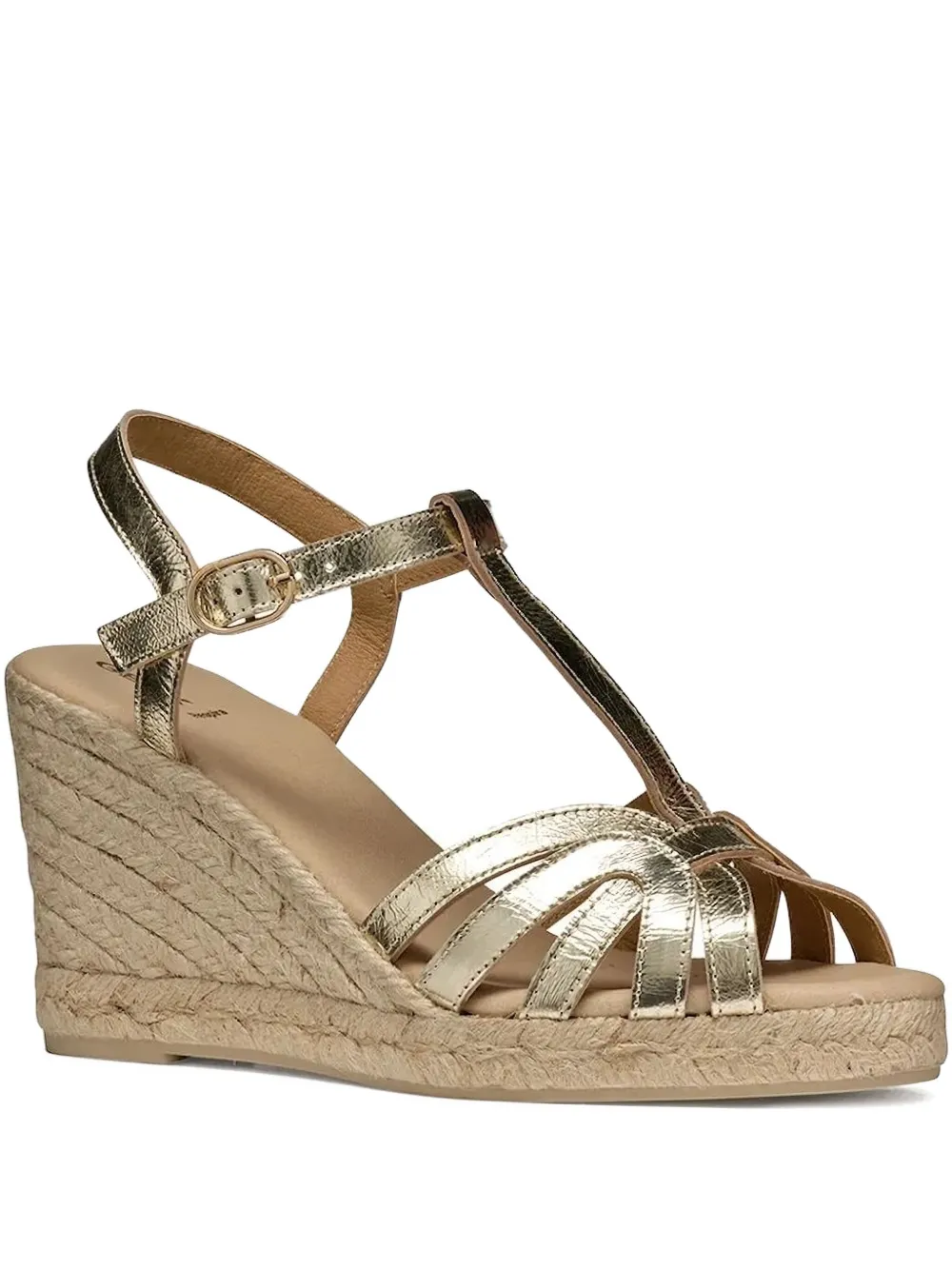 Geox 95mm Gelsa T-strap wedge espadrilles Gold