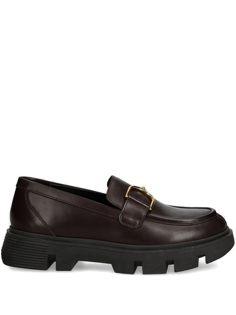 Geox Buckle-detail Chunky Loafers In Brown