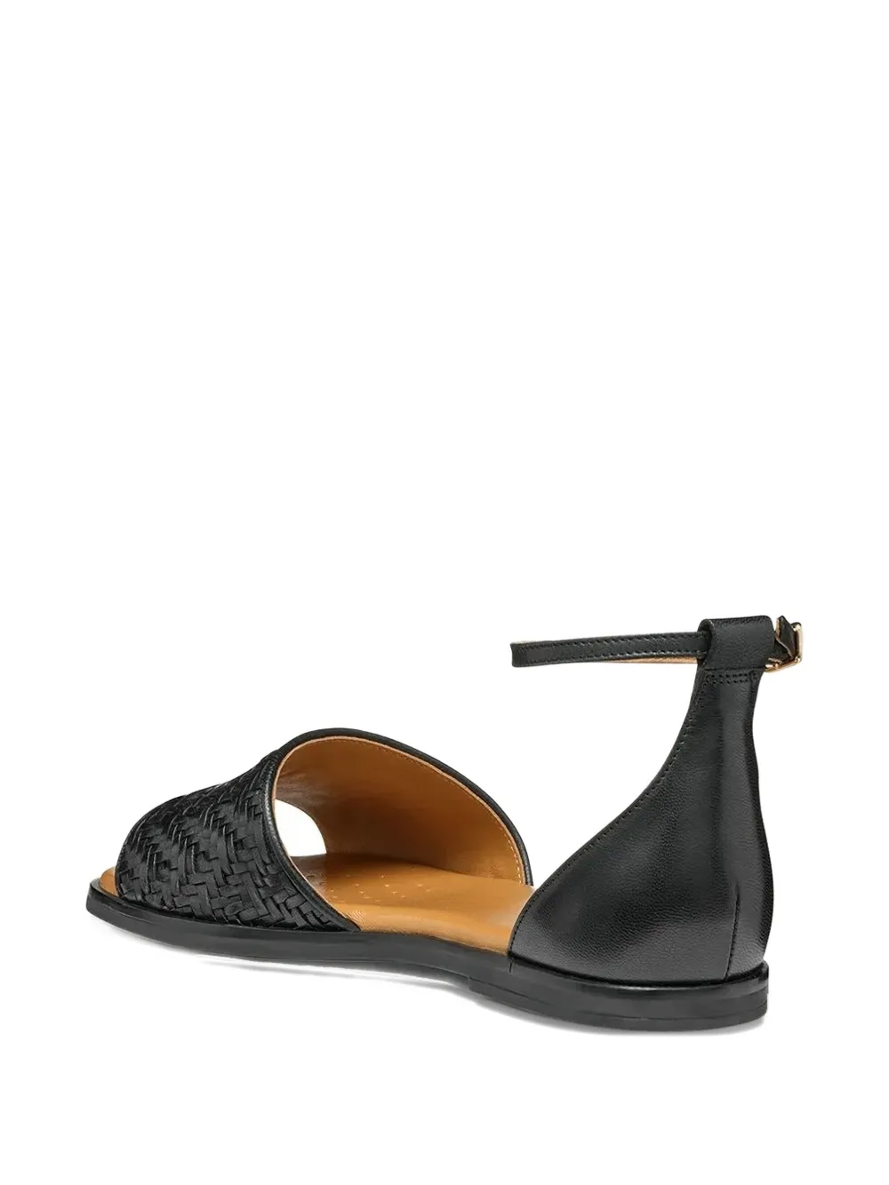 Geox Naileen woven ankle-strap flat sandals Black