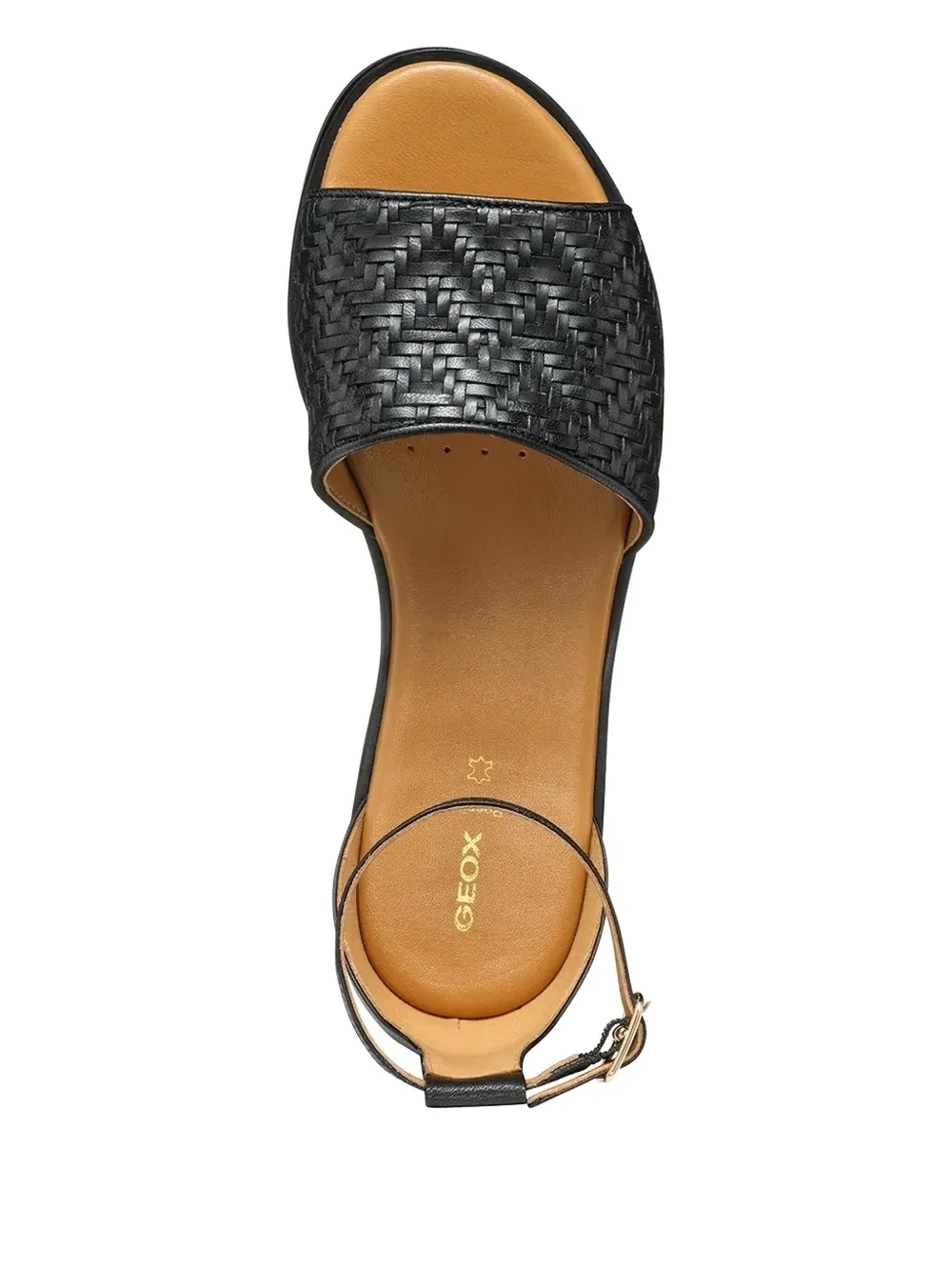 Geox Naileen woven ankle-strap flat sandals Black