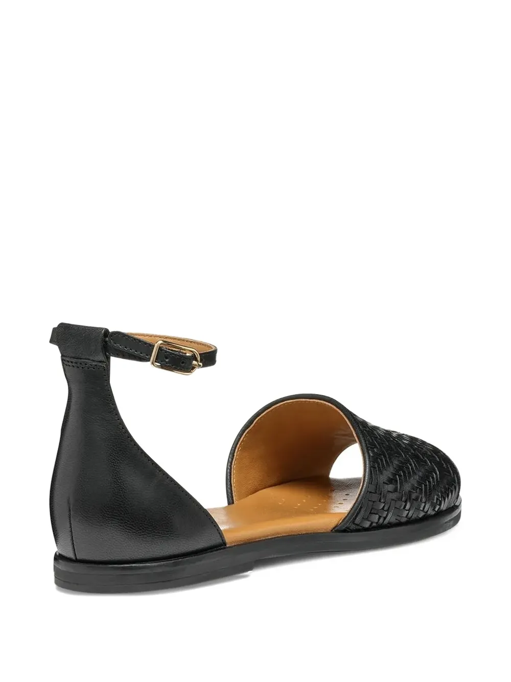 Geox Naileen woven ankle-strap flat sandals Black