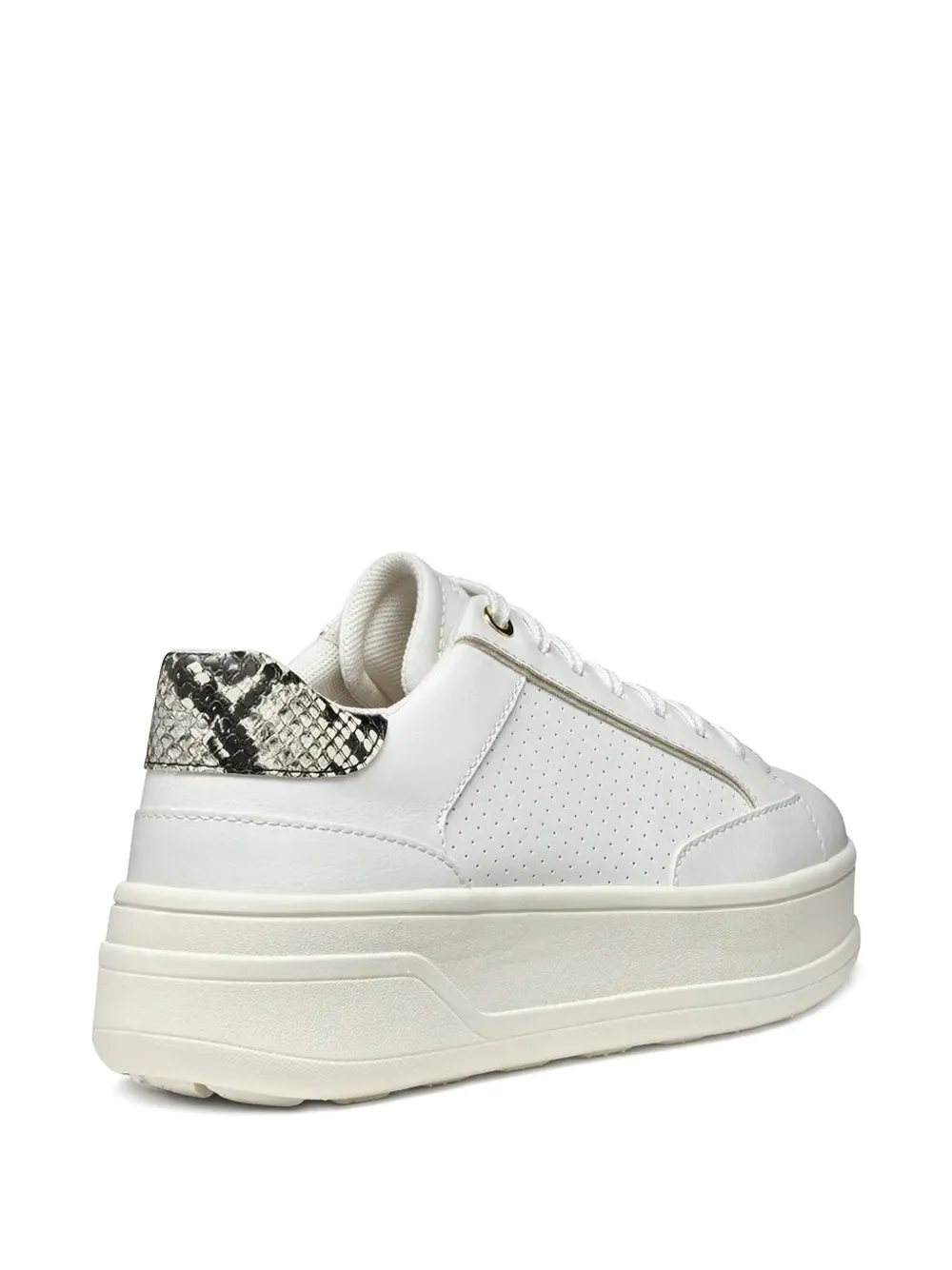 Geox Spherica Ecub-2 Snakeskin-detail Platform Sneakers In White