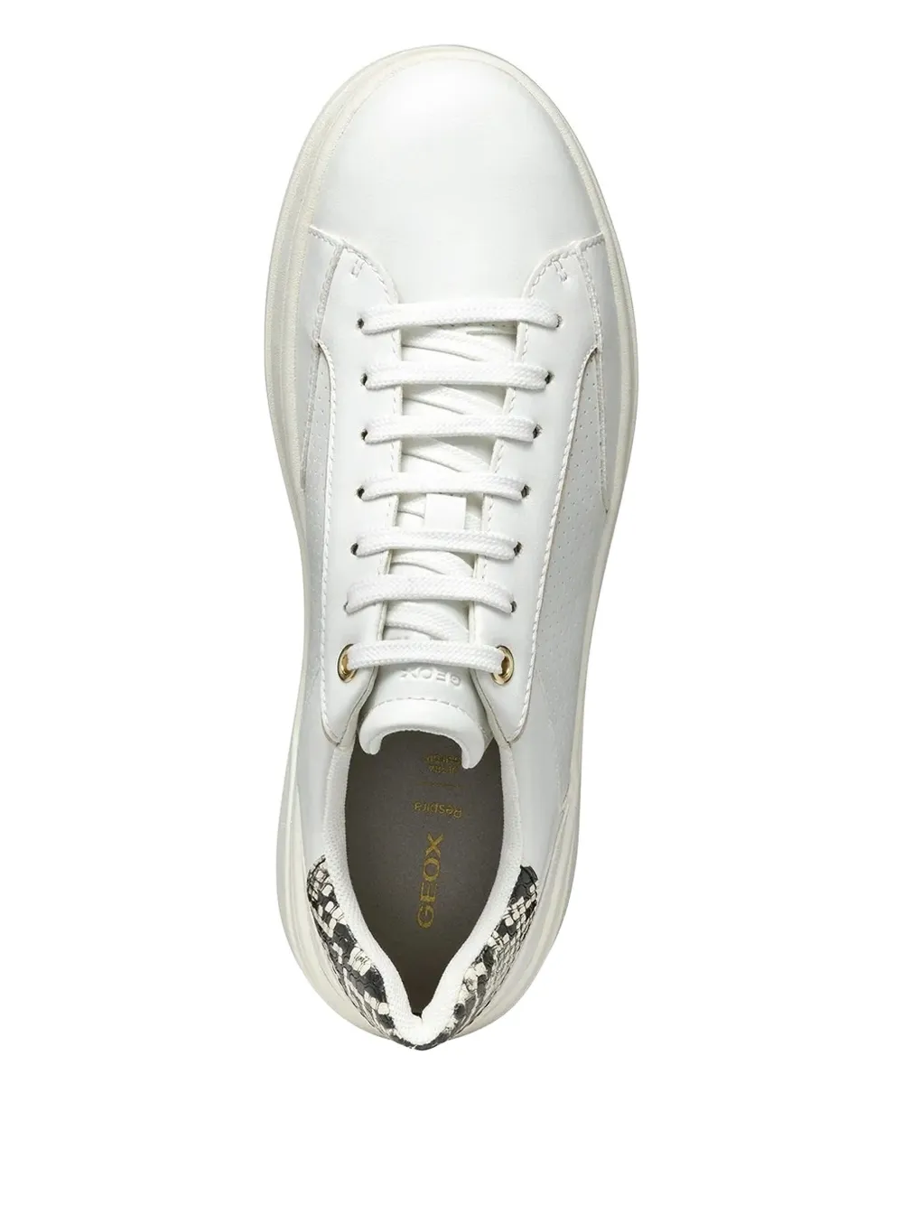 Geox Spherica Ecub-2 Snakeskin-detail Platform Sneakers In White