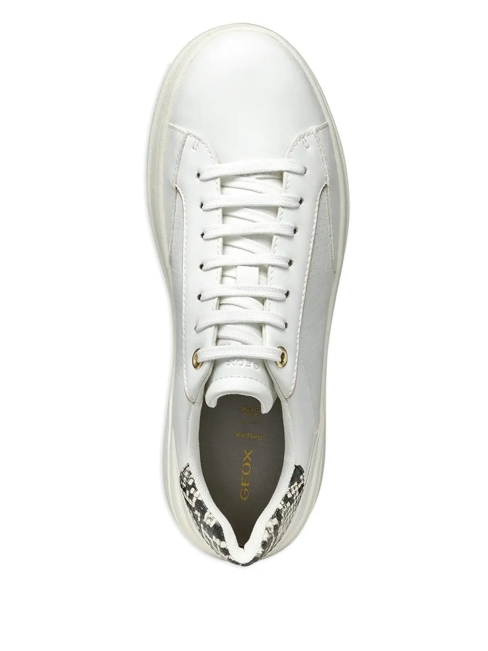 Geox Spherica Ecub-2 sneakers met plateauzool en slangendetail Wit