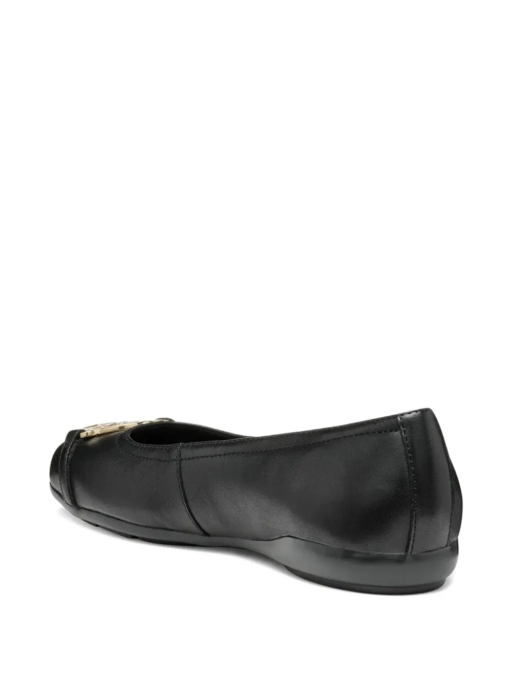 Geox annytah leather circular-detail ballet flats Black