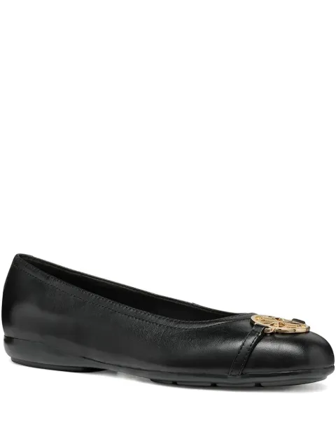 Geox annytah leather circular-detail ballet flats
