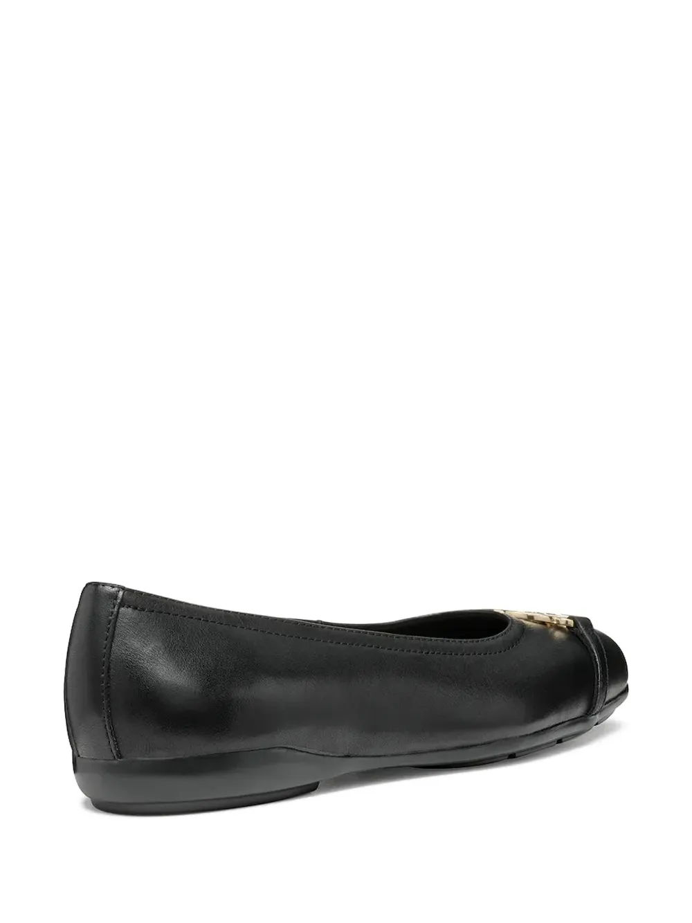 Geox annytah leather circular-detail ballet flats - Zwart