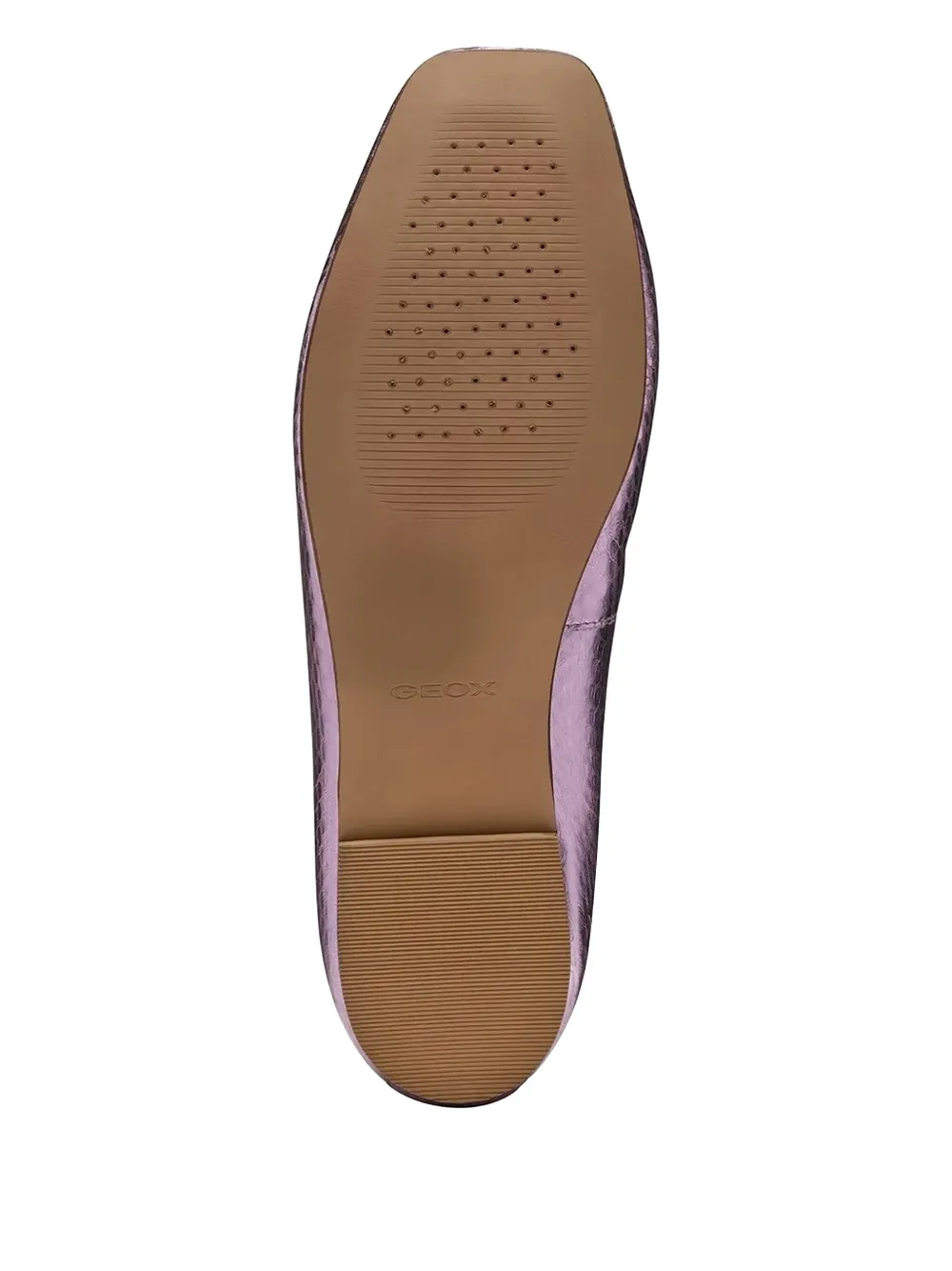 Geox Metallic-effect Snakeskin-embossed Leather Ballet Flats In Purple