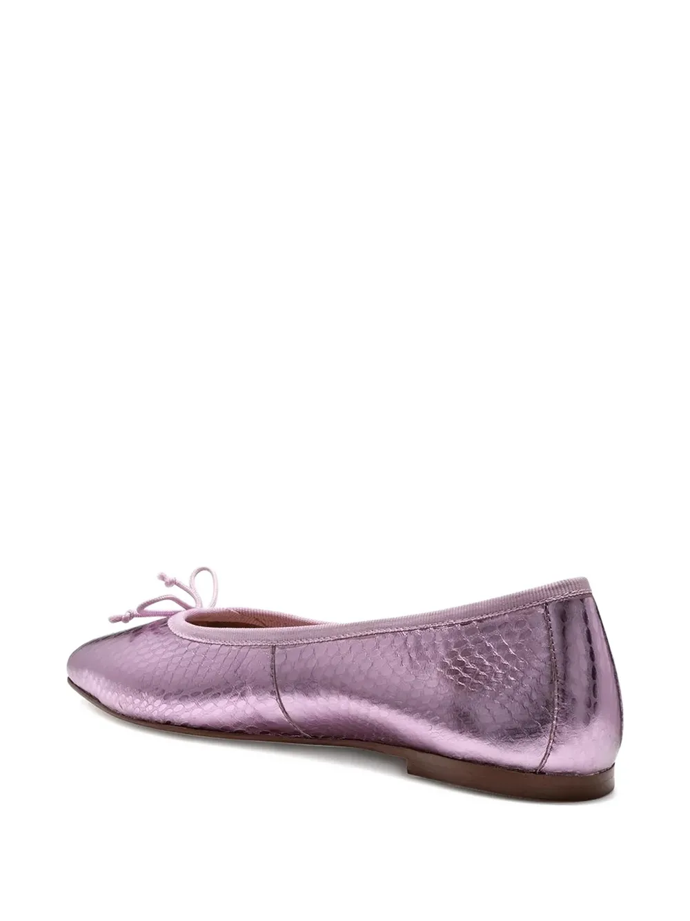 Geox Metallic-effect Snakeskin-embossed Leather Ballet Flats In Purple