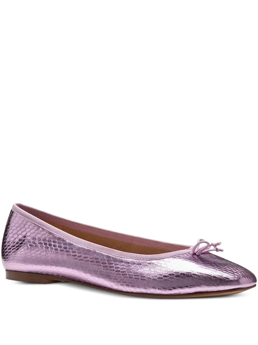 Geox metallic-effect snakeskin-embossed leather ballet flats | Purple | Image 1
