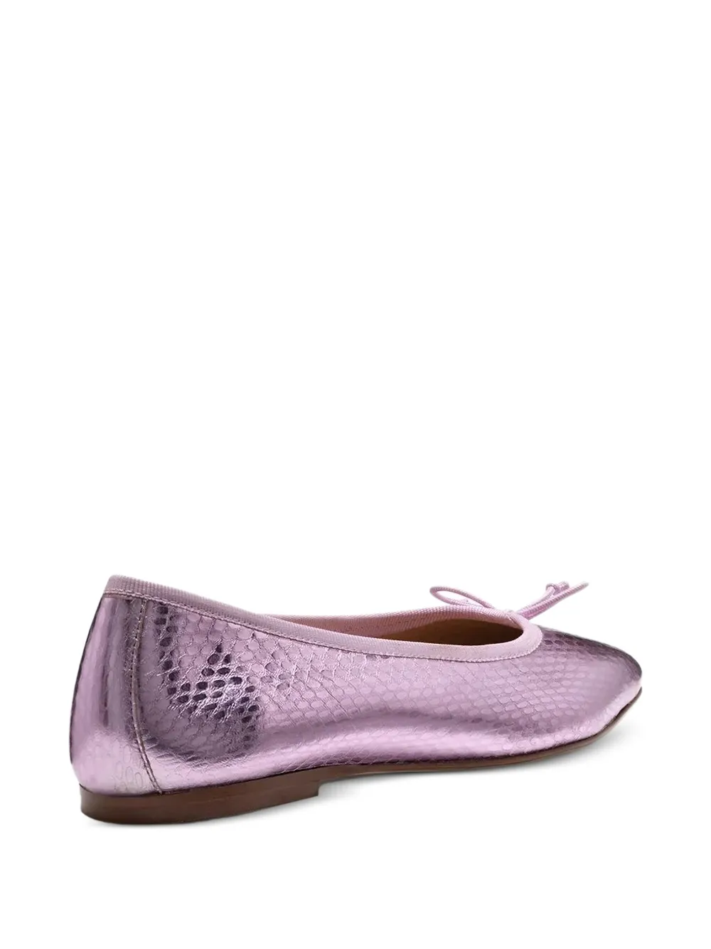 Geox metallic-effect snakeskin-embossed leather ballet flats | Image 2