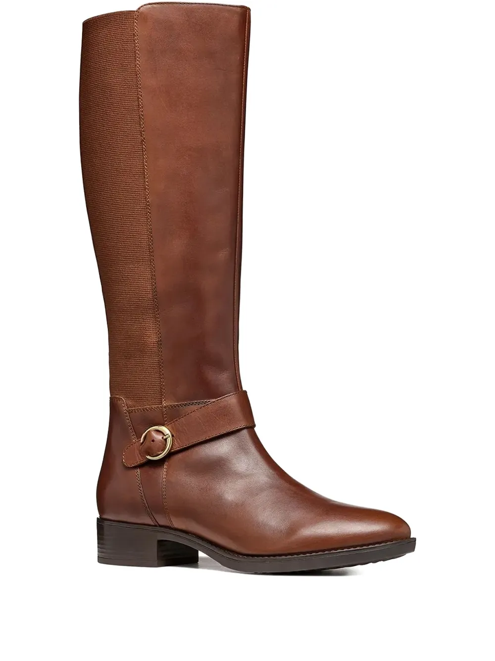 Geox 35mm buckle-detail leather knee-high boots Brown