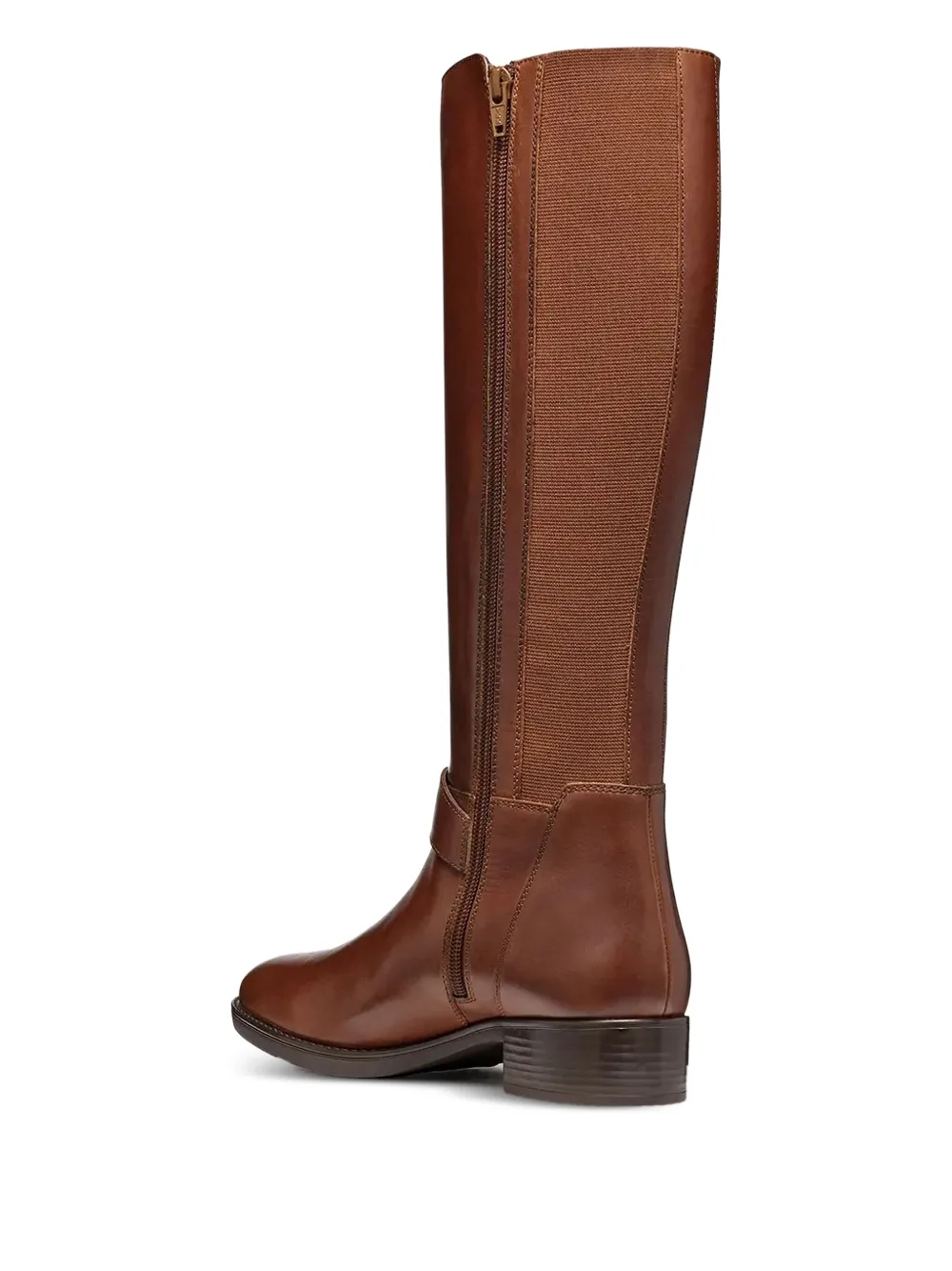 Geox 35mm buckle-detail leather knee-high boots Brown