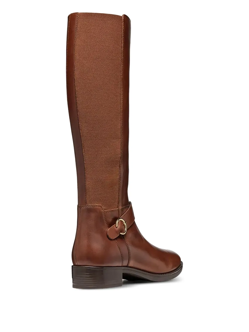 Geox 35mm buckle-detail leather knee-high boots Brown