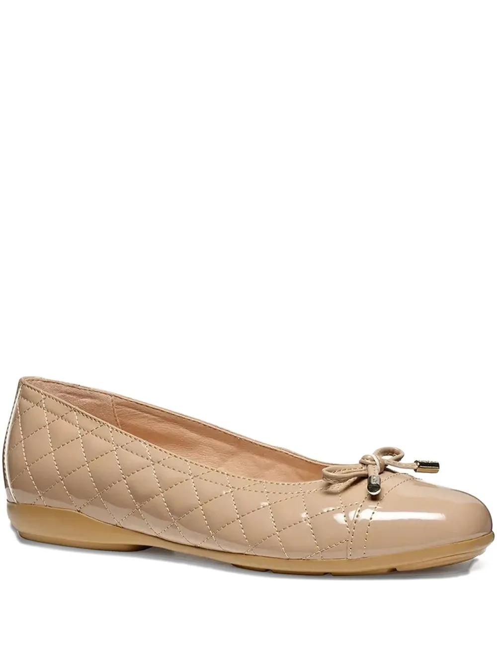 Geox Annytah B Quilted Bow Ballet Flats In Brown