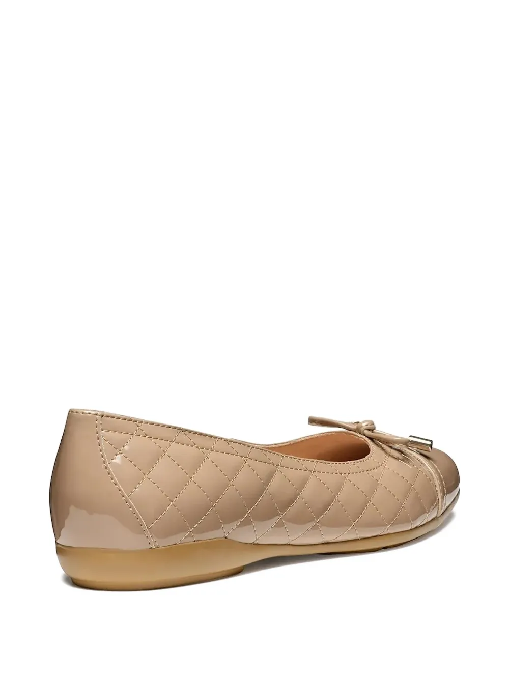Geox Annytah B Quilted Bow Ballet Flats In Brown