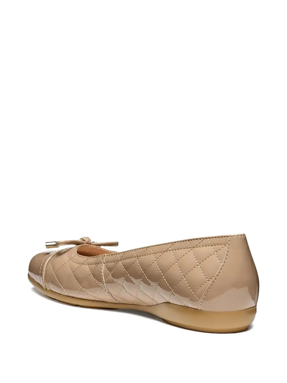 Geox Annytah B Quilted Bow Ballet Flats In Brown