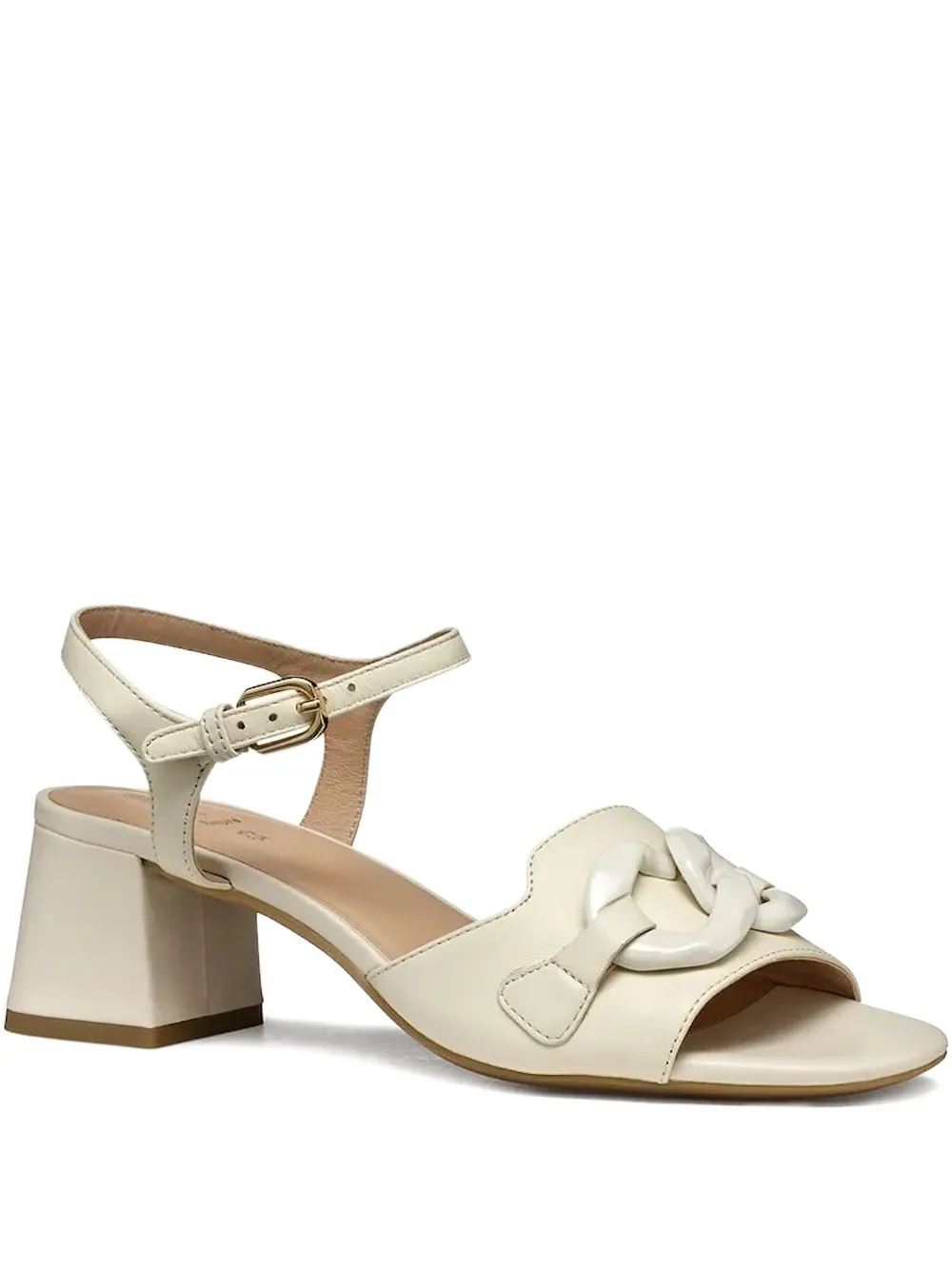 Geox 55mm New Eraklia chain-embellished block-heel pumps White