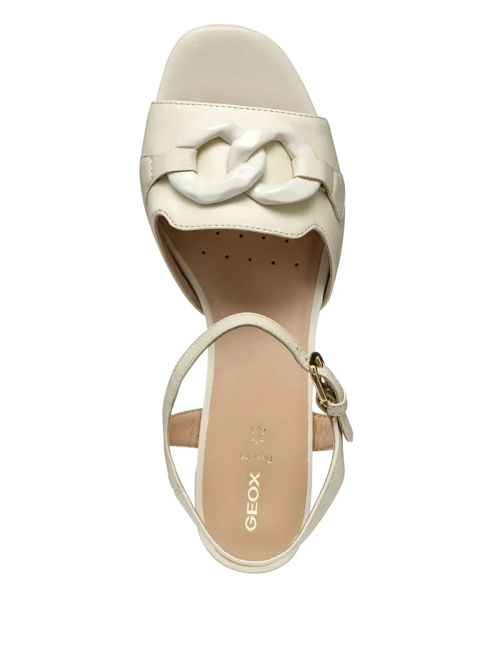 Geox 55mm New Eraklia chain-embellished block-heel pumps White