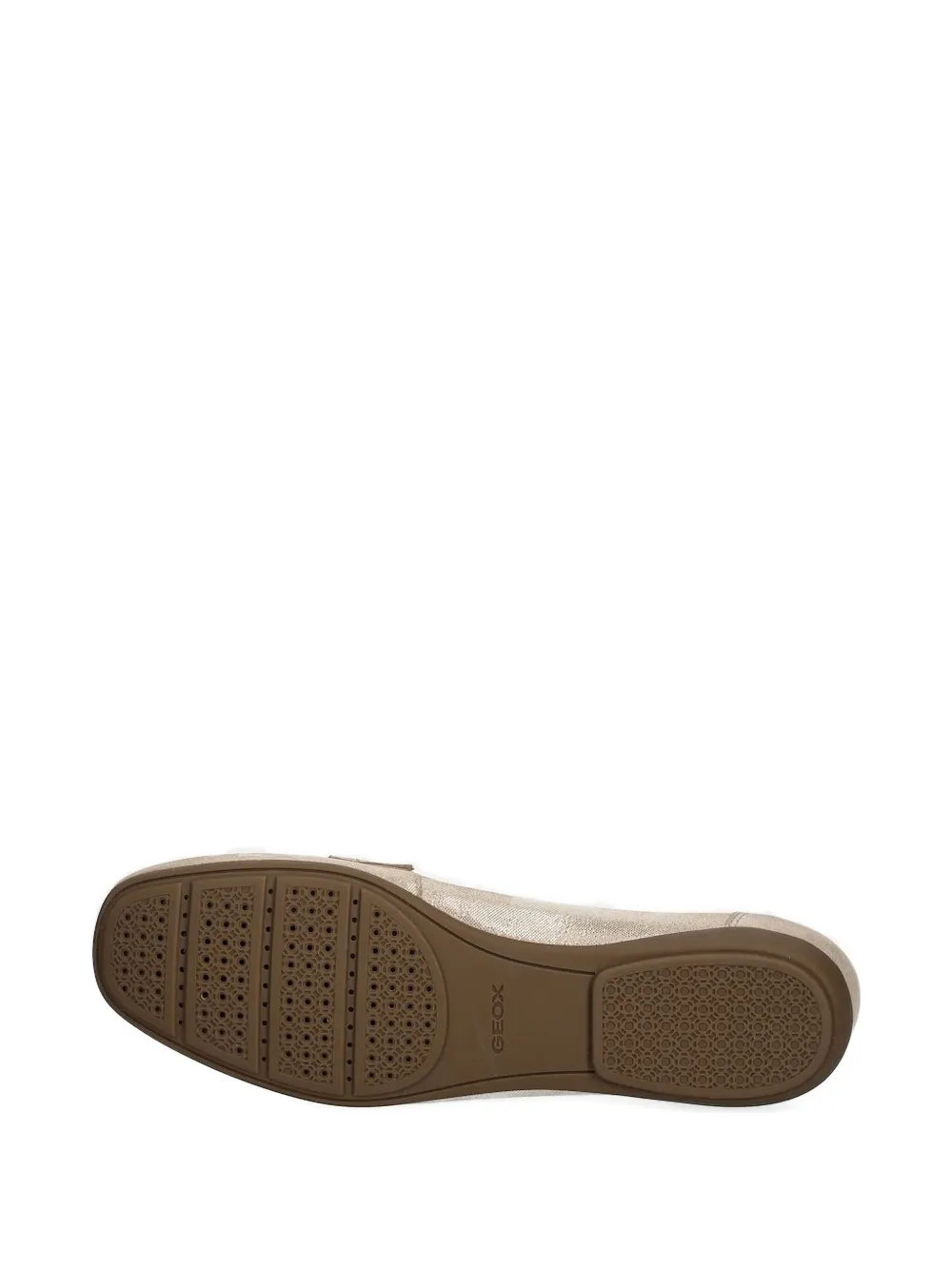 Geox Metallic-effect Penny-strap Loafers In Neutral