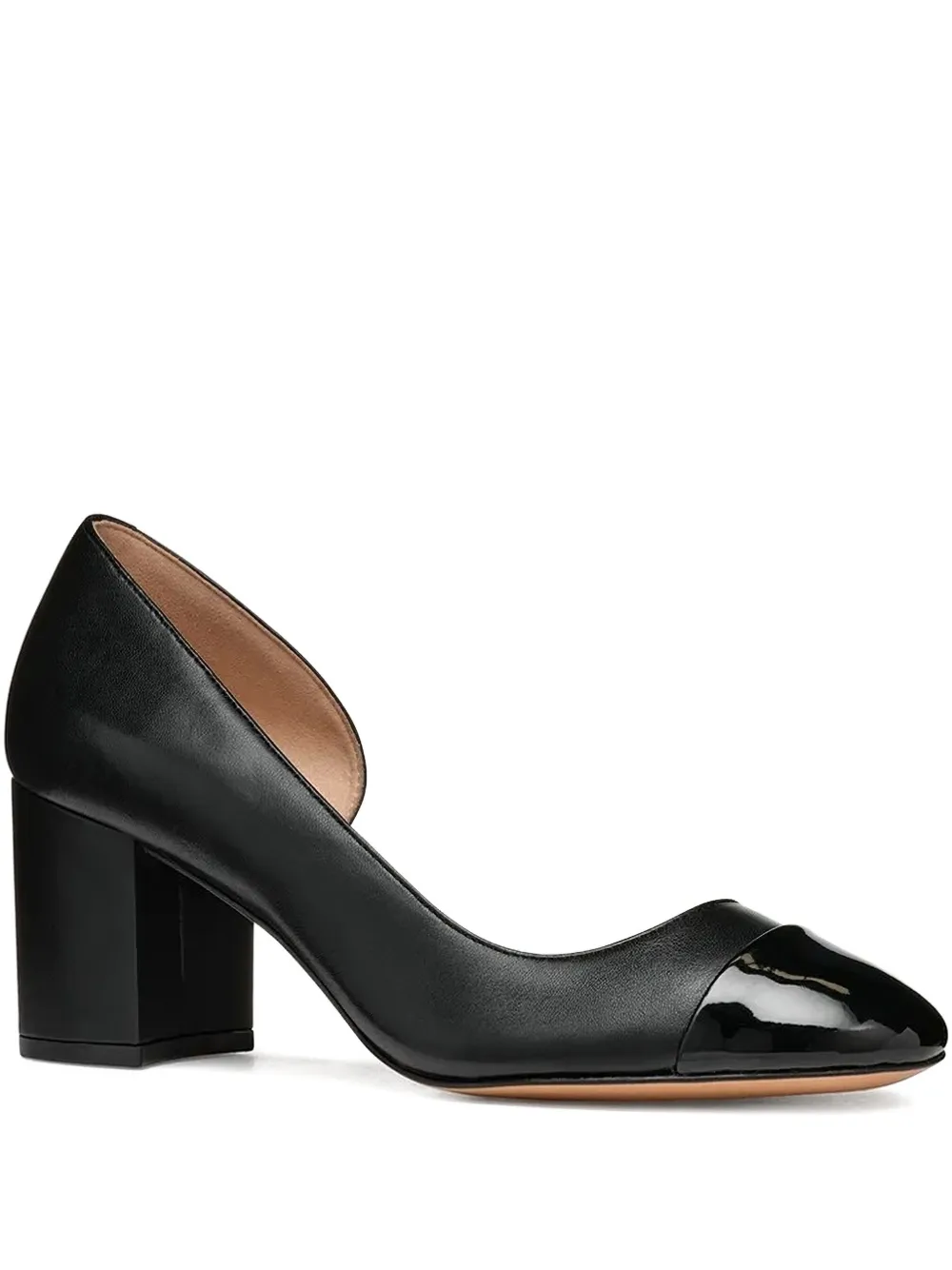 Geox block-heel leather pumps Black