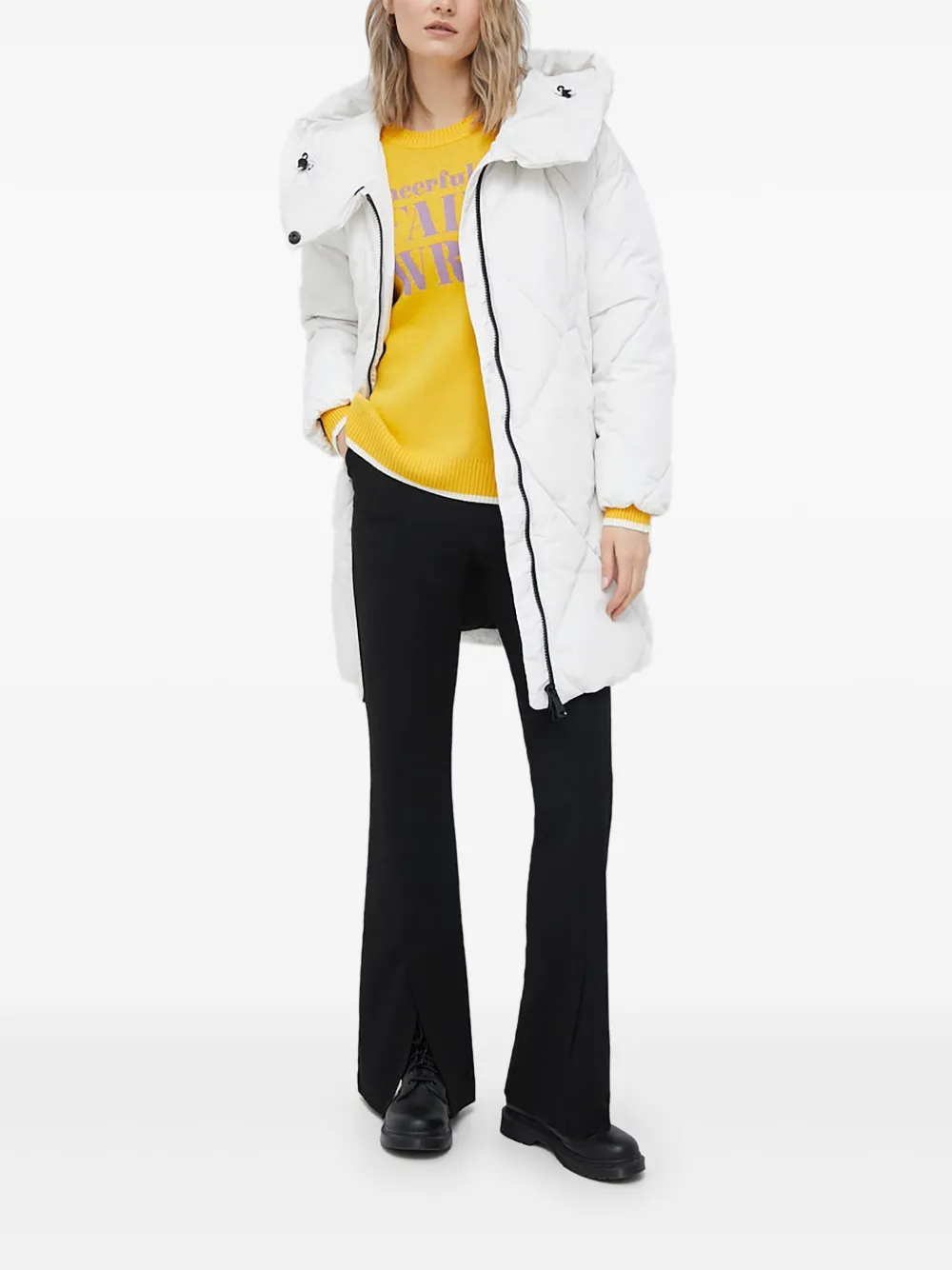 Geox quilted hooded jacket | White | Image 1