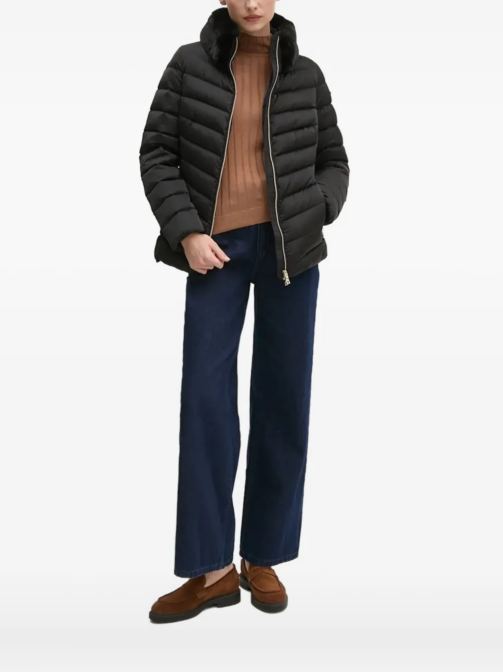 Geox Quilted High-neck Jacket In Black