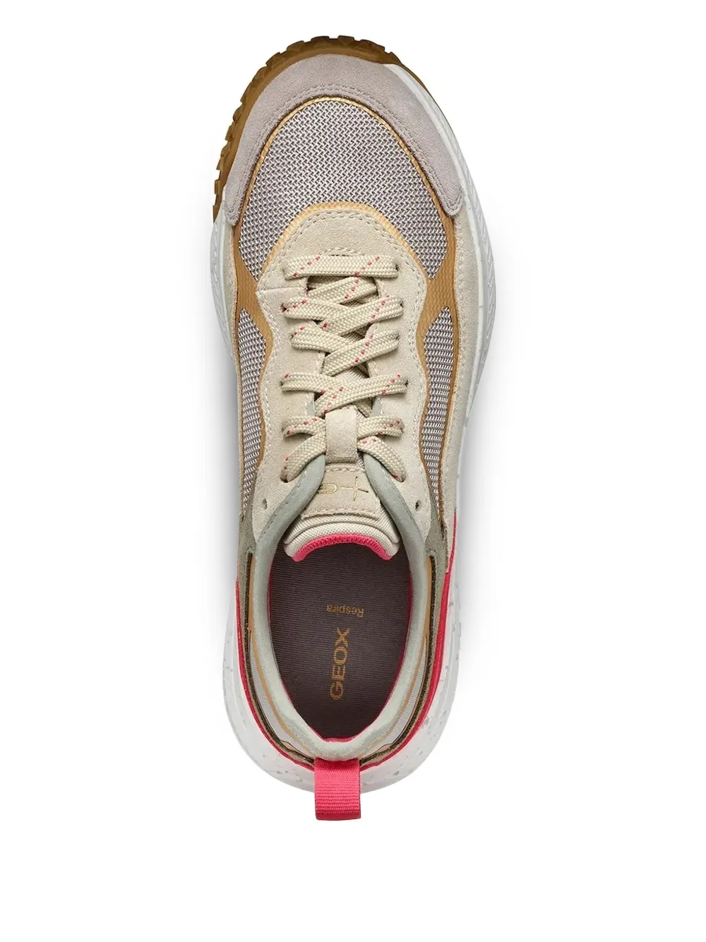 Geox Chunky sneakers met mesh vlakken Beige