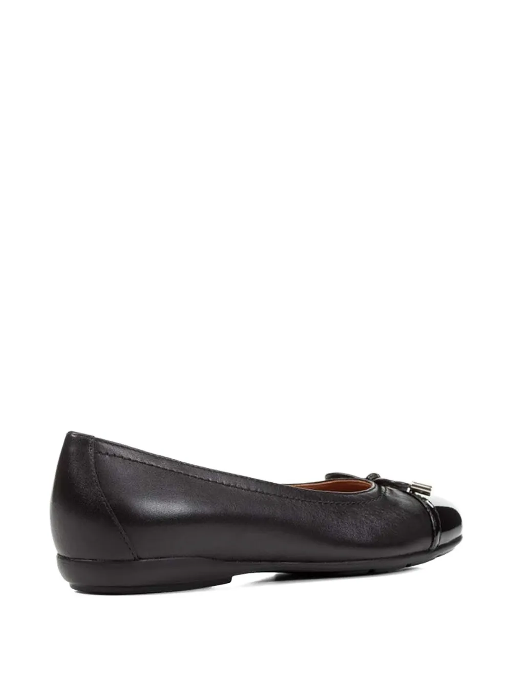 Geox Cap-toe Bow-embellished Flats In Black