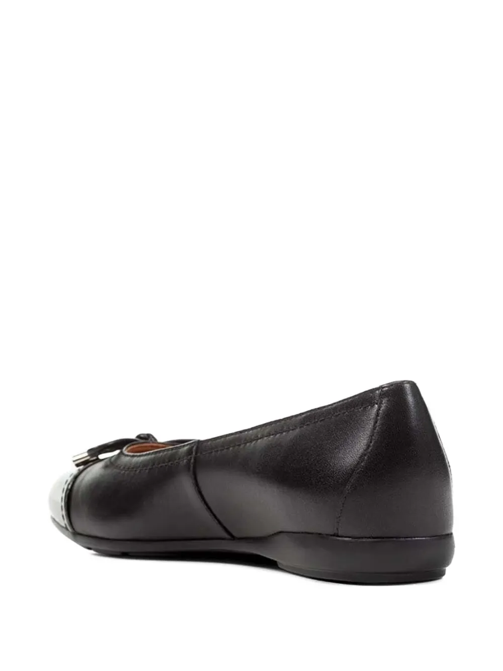 Geox Cap-toe Bow-embellished Flats In Black