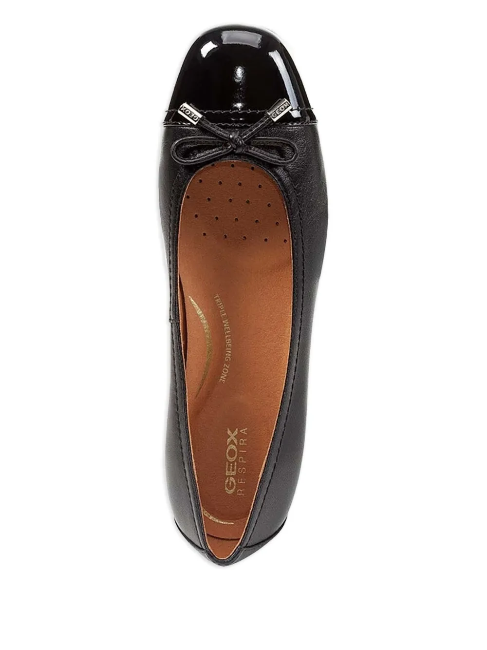 Geox Cap-toe Bow-embellished Flats In Black