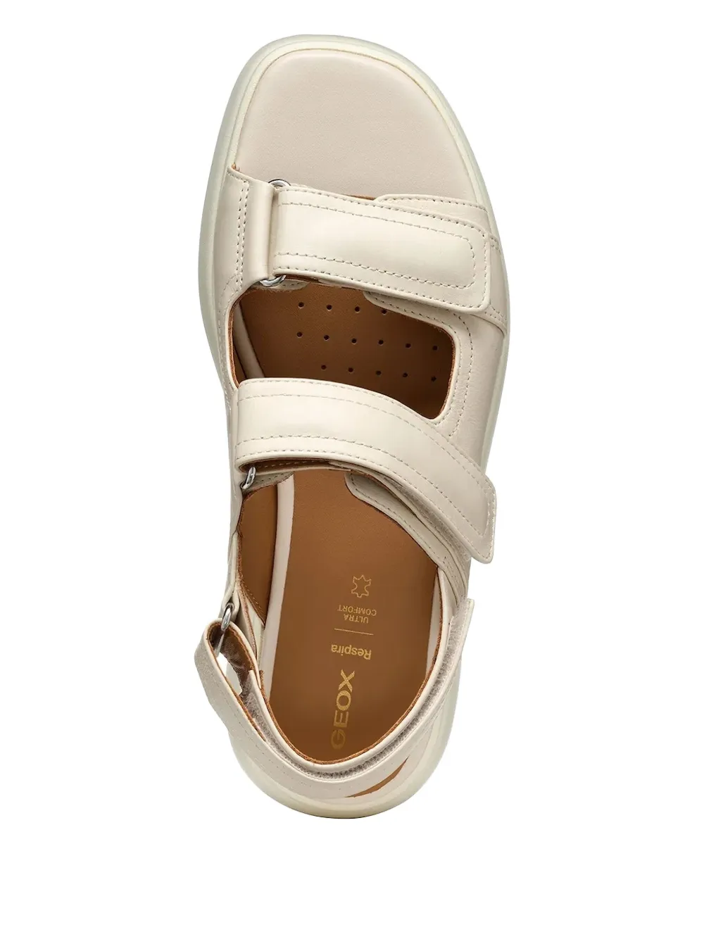 Geox Double-strap Platform Sandals In Neutral