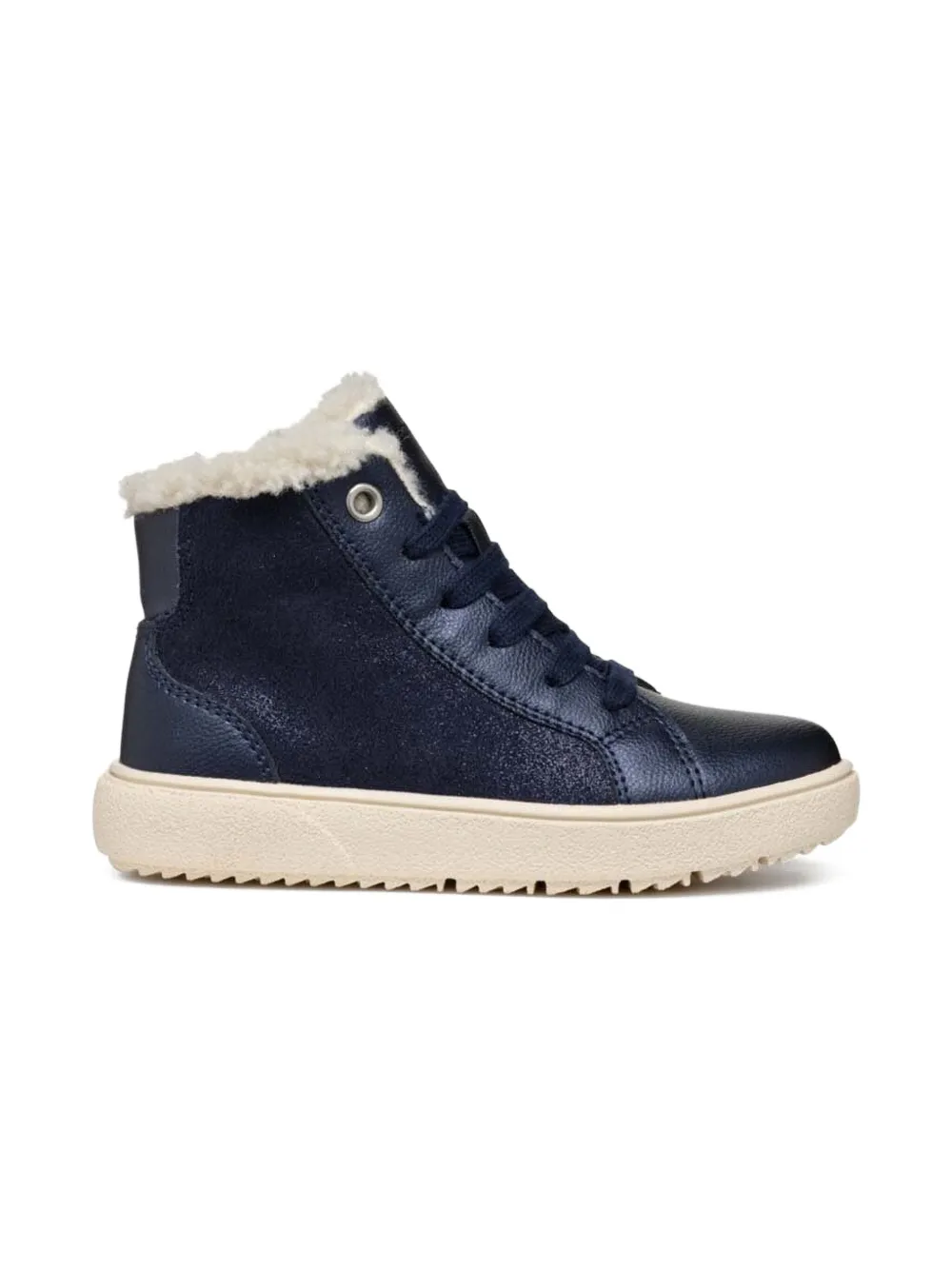 Geox lace-up faux-fur ankle boots Blue