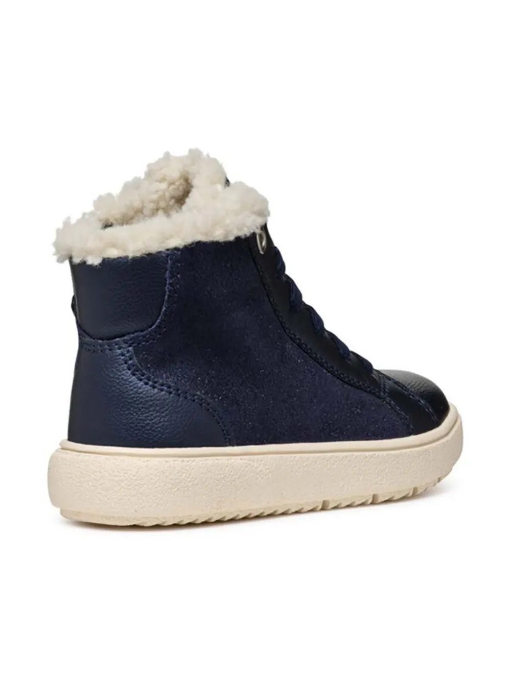 Geox lace-up faux-fur ankle boots Blue