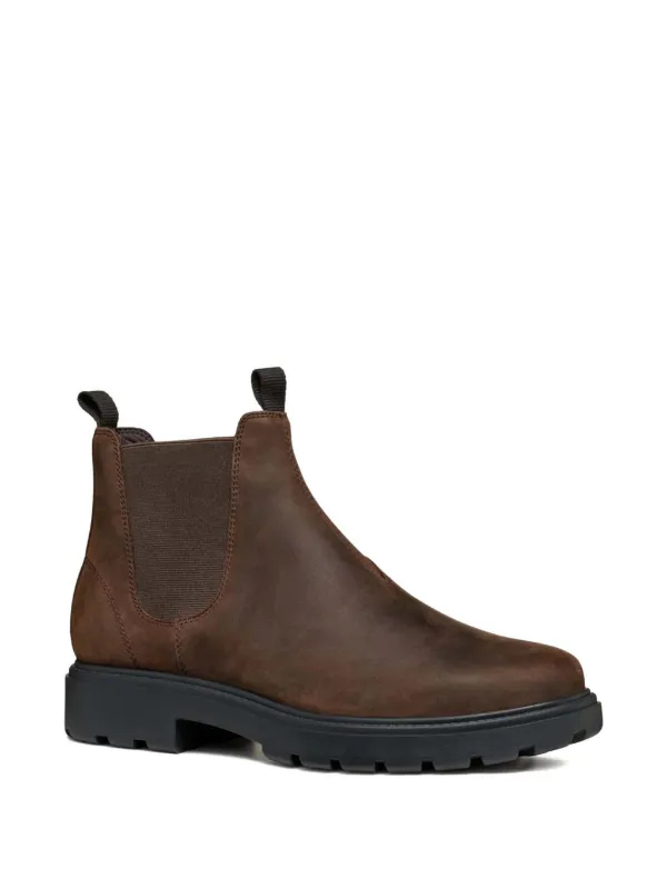 Bottines Femme Geox Spherica EC7 Sand - Cuir Beige, Confort Respirant, Talon 5 Cm, Élégance Décontractée Automne-Hiver